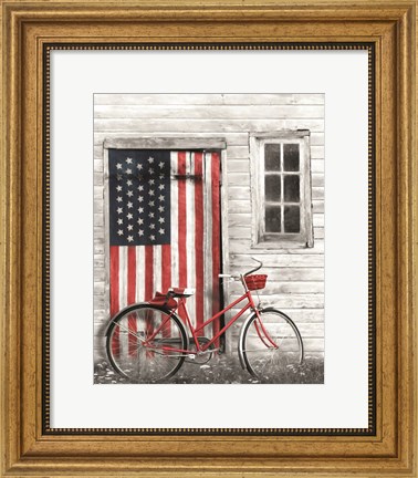 Framed Patriotic Bicycle Print