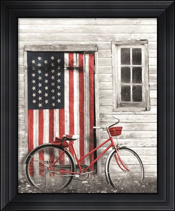 Framed Patriotic Bicycle Print