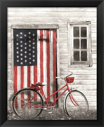 Framed Patriotic Bicycle Print