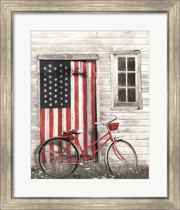 Framed Patriotic Bicycle Print