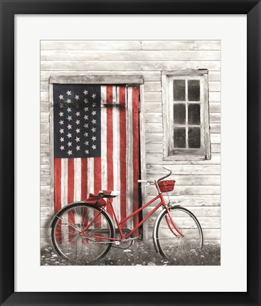 Framed Patriotic Bicycle Print