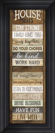 Framed House Rules Print