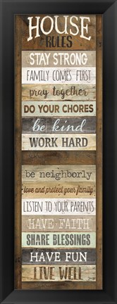 Framed House Rules Print