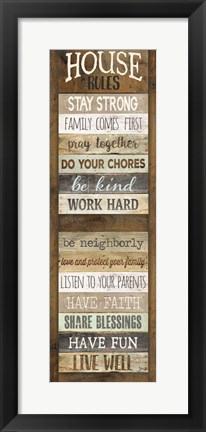 Framed House Rules Print