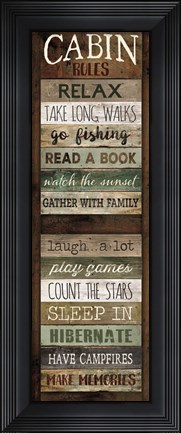 Framed Cabin Rules Print