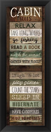 Framed Cabin Rules Print