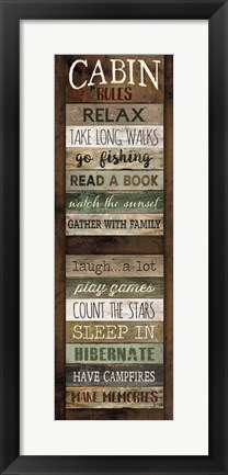 Framed Cabin Rules Print