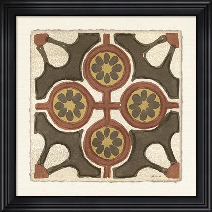 Framed Moroccan Tile Pattern II Print