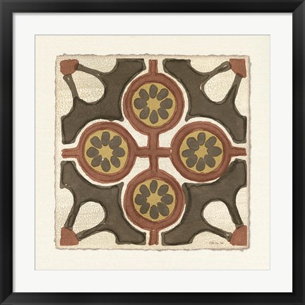 Framed Moroccan Tile Pattern II Print