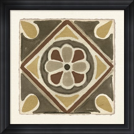 Framed Moroccan Tile Pattern VII Print