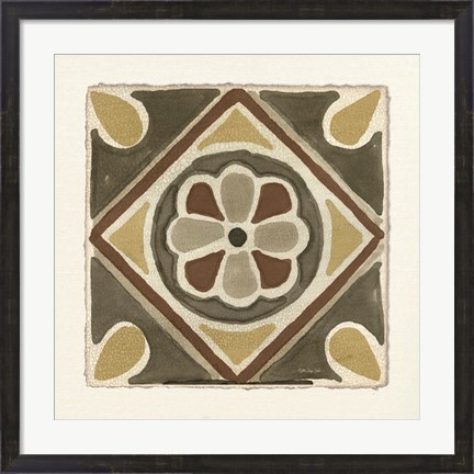 Framed Moroccan Tile Pattern VII Print