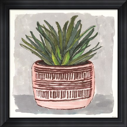Framed Potted Agave I Print