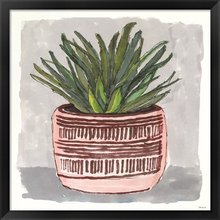 Framed Potted Agave I Print