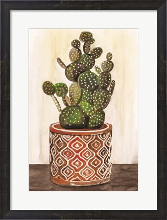 Framed Potted Cactus I Print