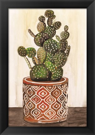 Framed Potted Cactus I Print