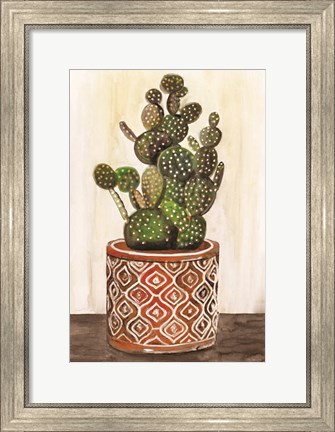 Framed Potted Cactus I Print