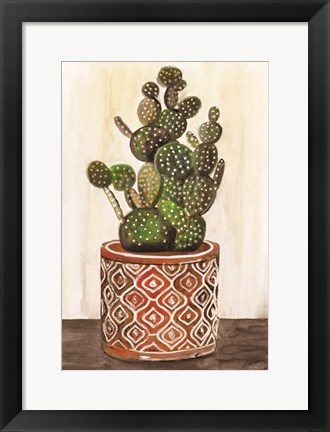 Framed Potted Cactus I Print