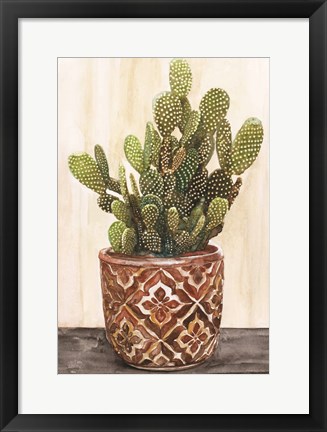 Framed Potted Cactus II Print