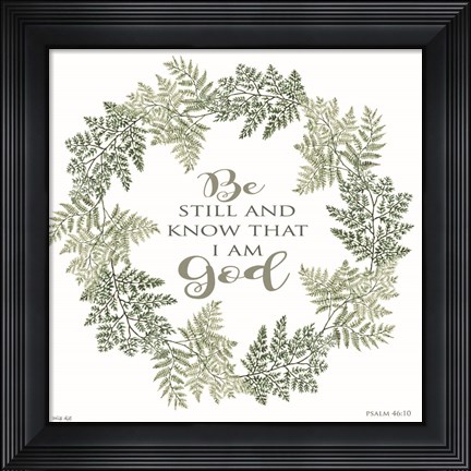Framed Be Still Wreath Print