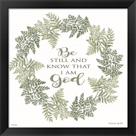 Framed Be Still Wreath Print