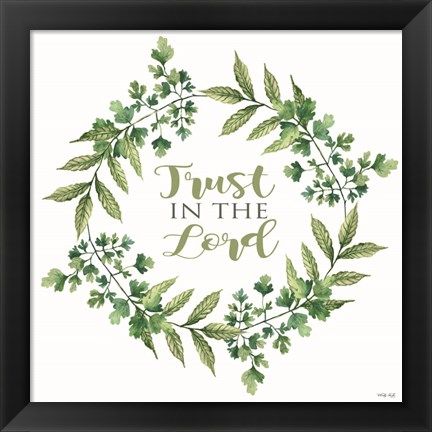 Framed Trust in the Lord Wreath Print