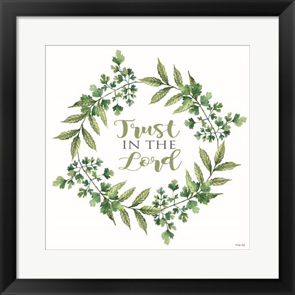 Framed Trust in the Lord Wreath Print