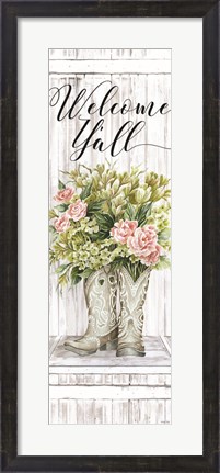 Framed Welcome Y&#39;all Cowboy Boots Print