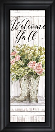 Framed Welcome Y&#39;all Cowboy Boots Print