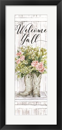 Framed Welcome Y&#39;all Cowboy Boots Print