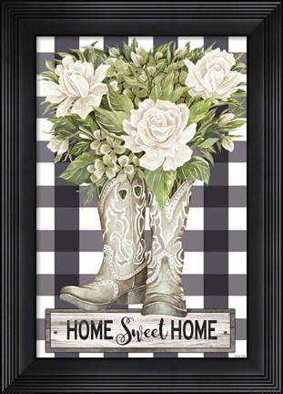 Framed Home Sweet Home Cowboy Boots Print