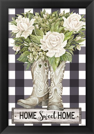 Framed Home Sweet Home Cowboy Boots Print