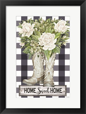 Framed Home Sweet Home Cowboy Boots Print