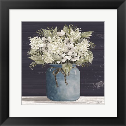 Framed White Flowers I Print