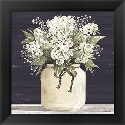 Framed White Flowers II Print