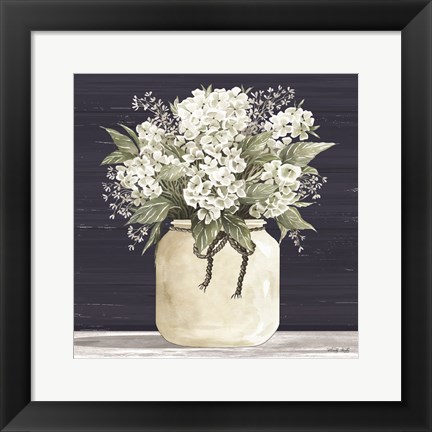 Framed White Flowers II Print