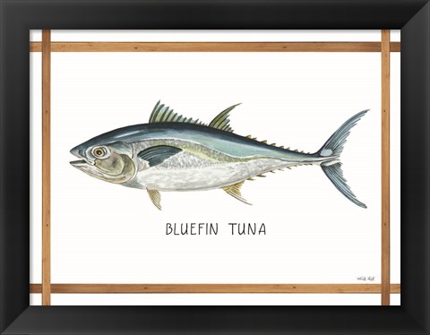 Framed Bluefin Tuna on White Print