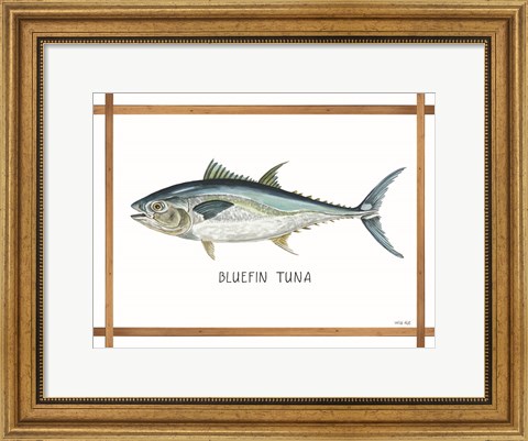 Framed Bluefin Tuna on White Print