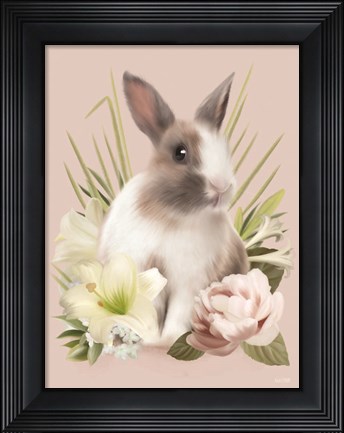 Framed Easter Bunny Floral Print
