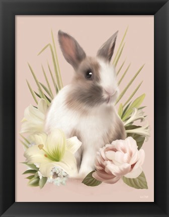 Framed Easter Bunny Floral Print