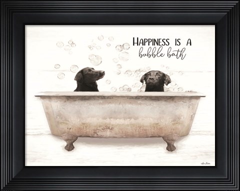 Framed Happiness is a Bubble Bath Print