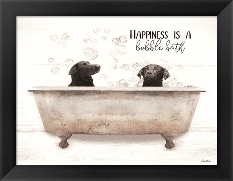 Framed Happiness is a Bubble Bath Print