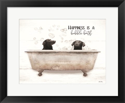 Framed Happiness is a Bubble Bath Print