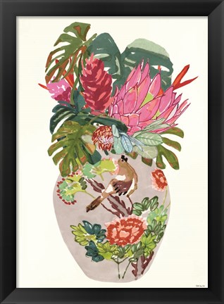 Framed Tropical Vase II Print