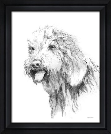 Framed Goldendoodle Sketch Print