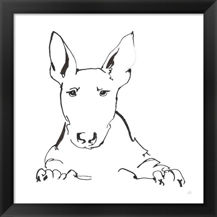 Framed Line Dog Bull Terrier Print