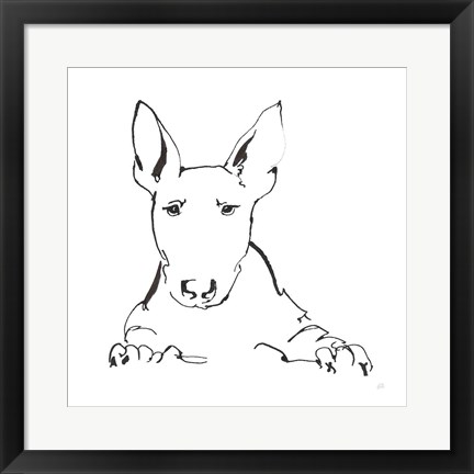 Framed Line Dog Bull Terrier Print