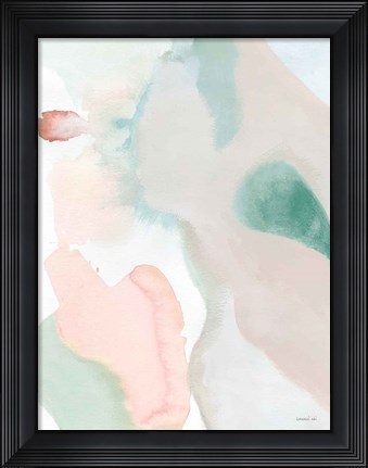 Framed Sage and Pink Abstract II Print