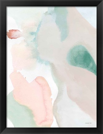 Framed Sage and Pink Abstract II Print