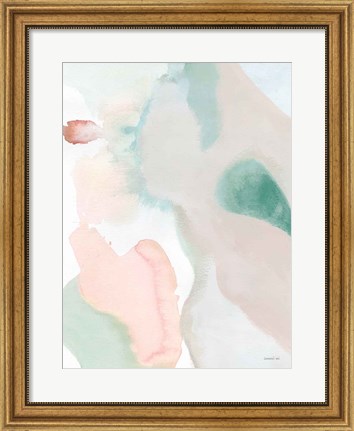 Framed Sage and Pink Abstract II Print