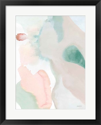 Framed Sage and Pink Abstract II Print